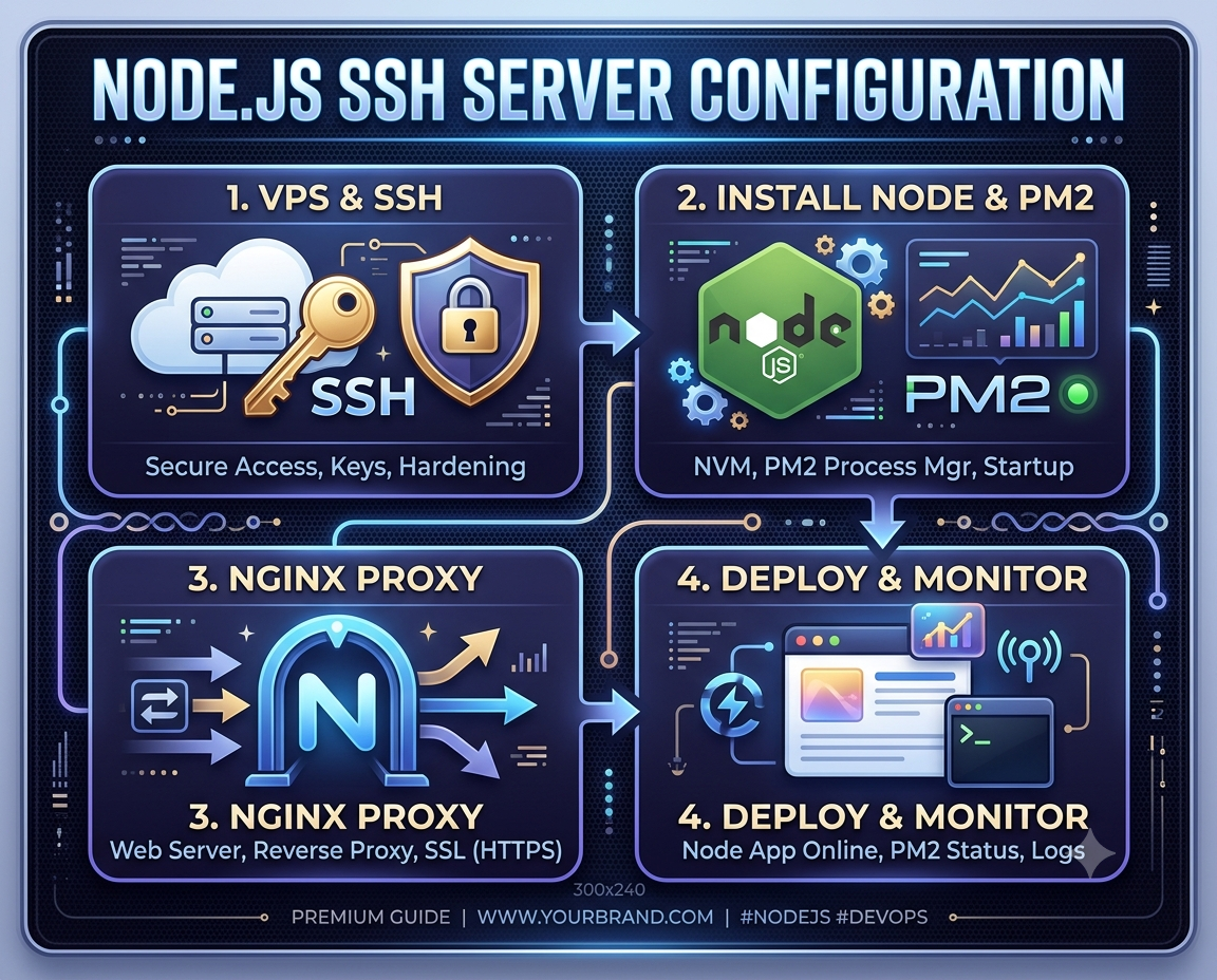 Node.js SSH Server Configuration software development